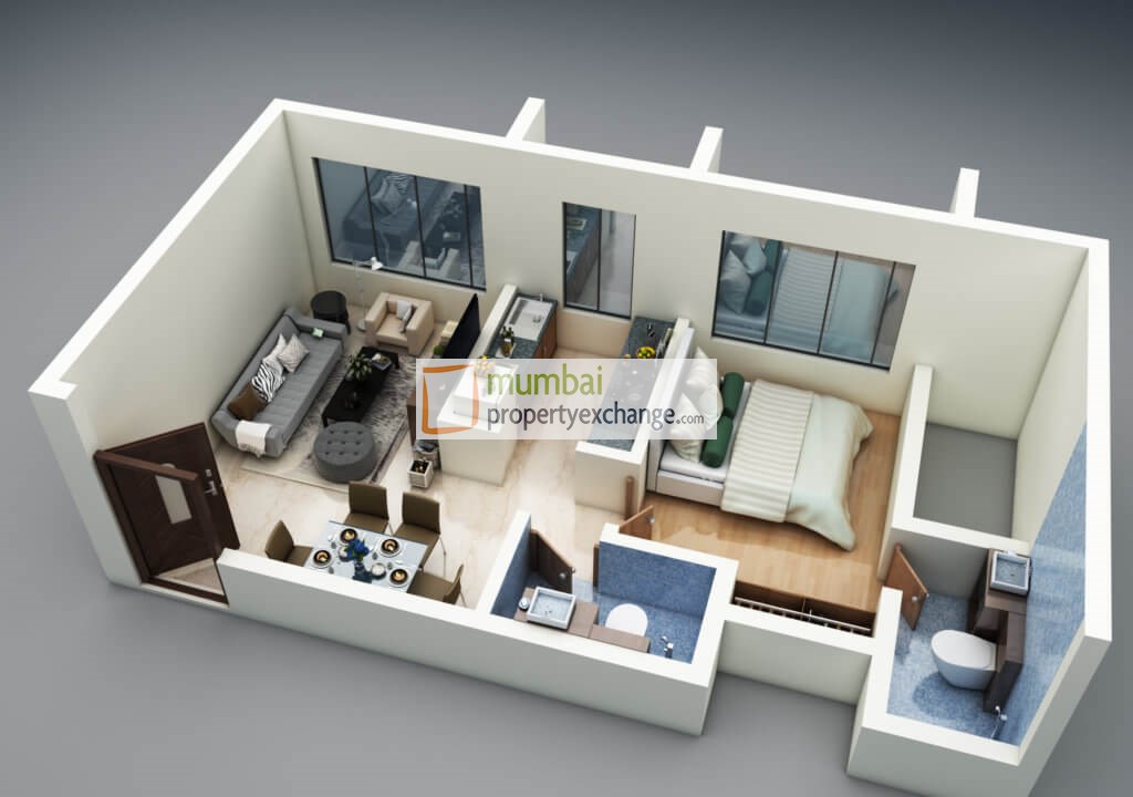 1 BHK Floor Plan