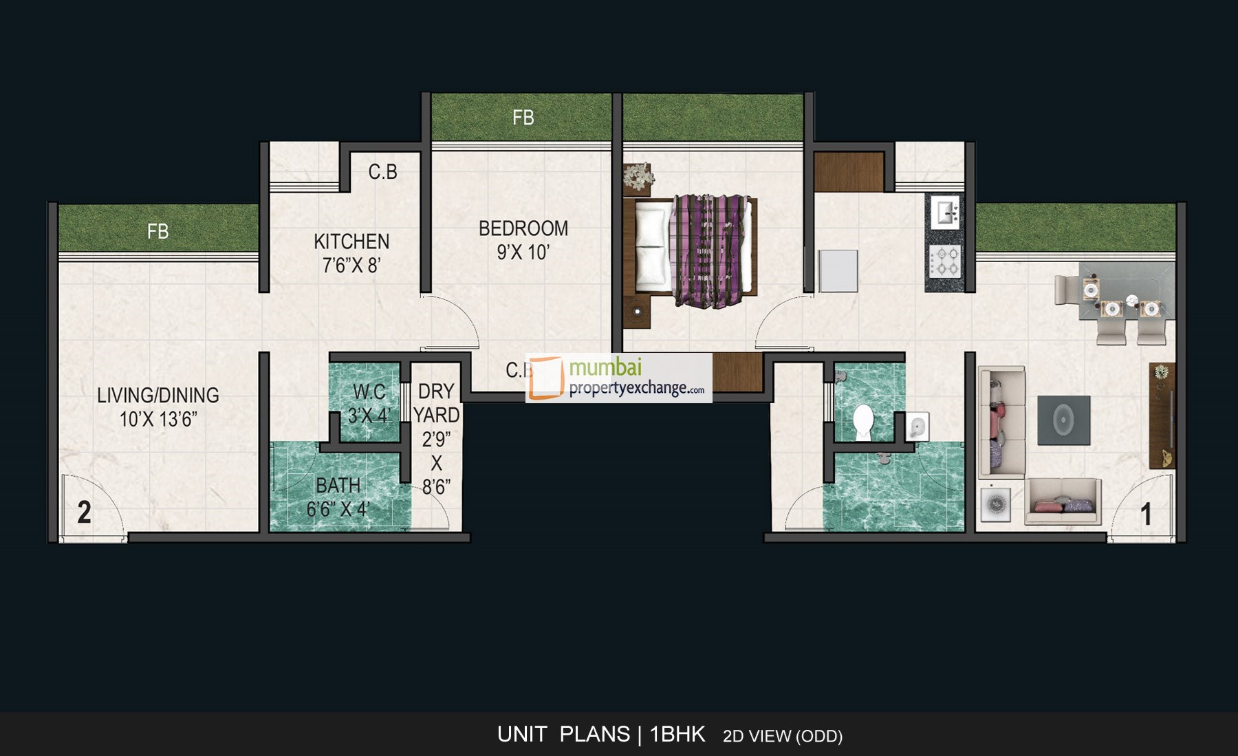 1BHK Floor Plan