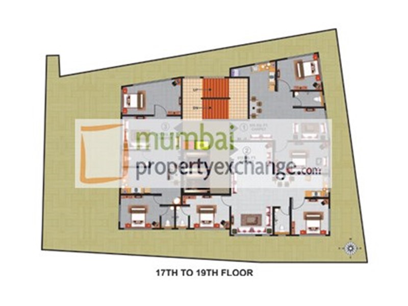 17th - 19th Floor Plan