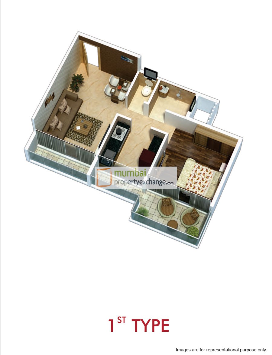 1BHK Plan 1