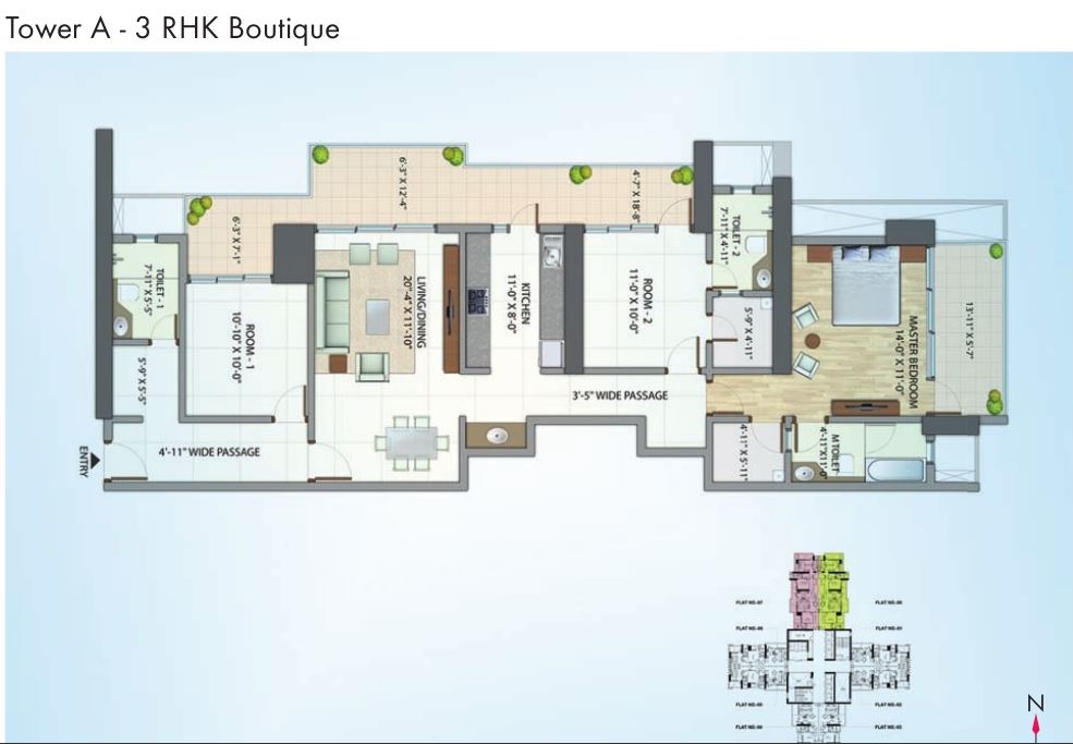 Omkar Alta Monte Tower A 3RHK Boutique