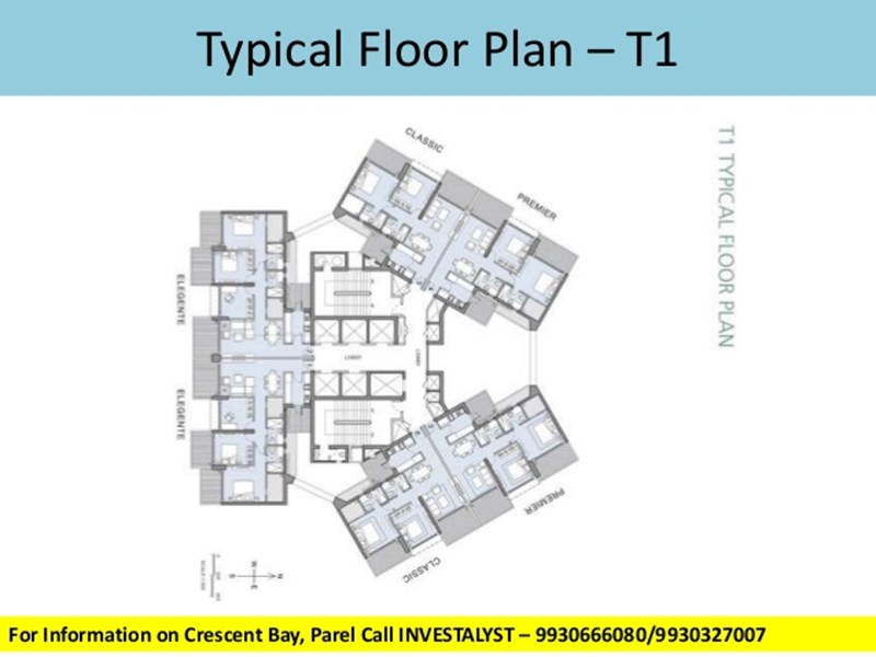 Crescent Bay T1 Typical Floor Plan
