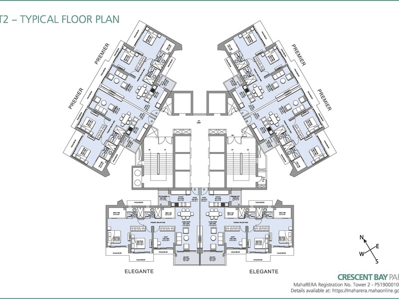Crescent Bay T2 Typical Floor Plan