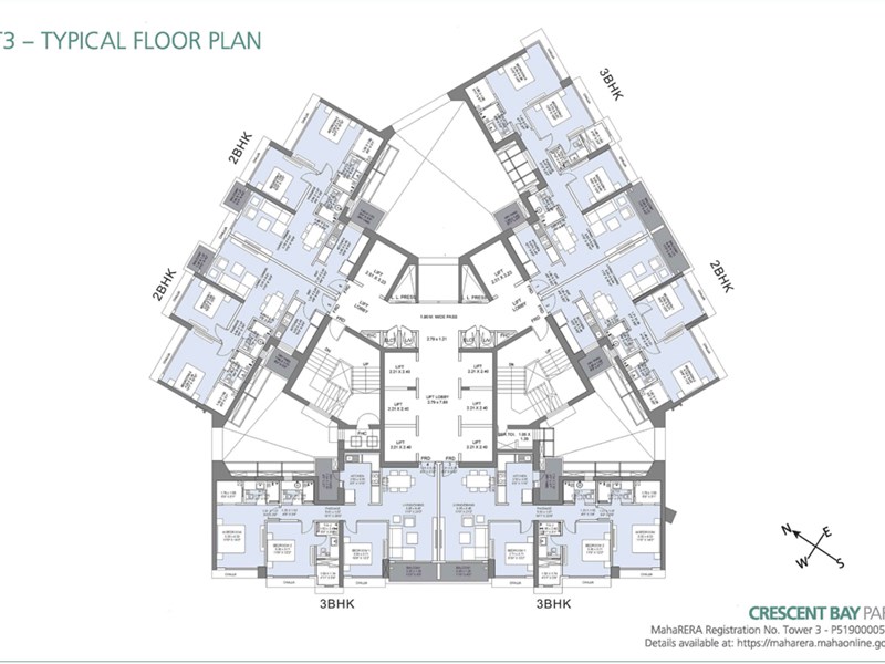 Crescent Bay T3 Typical Floor Plan