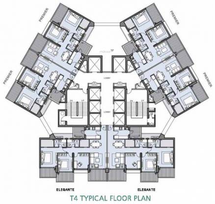 Crescent Bay T4 Typical Floor Plan