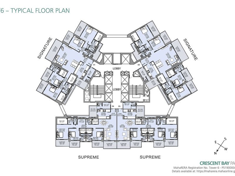 Crescent Bay T6 Typical Floor Plan