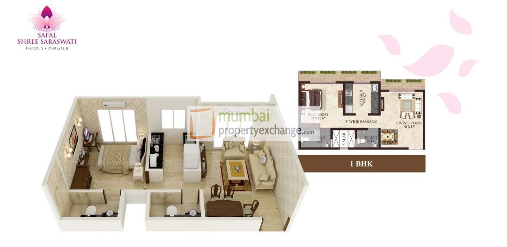 1 BHK Floor Plan