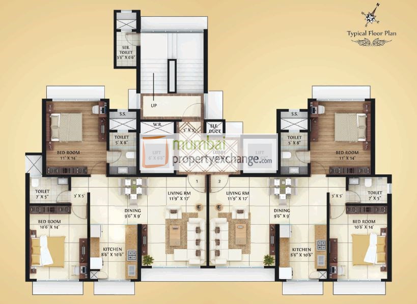 Flat on rent in Elanza, Prabhadevi