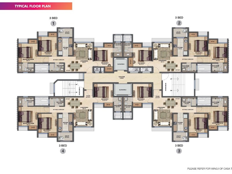 Lodha Upper Thane Typical Floor Plan Type-3