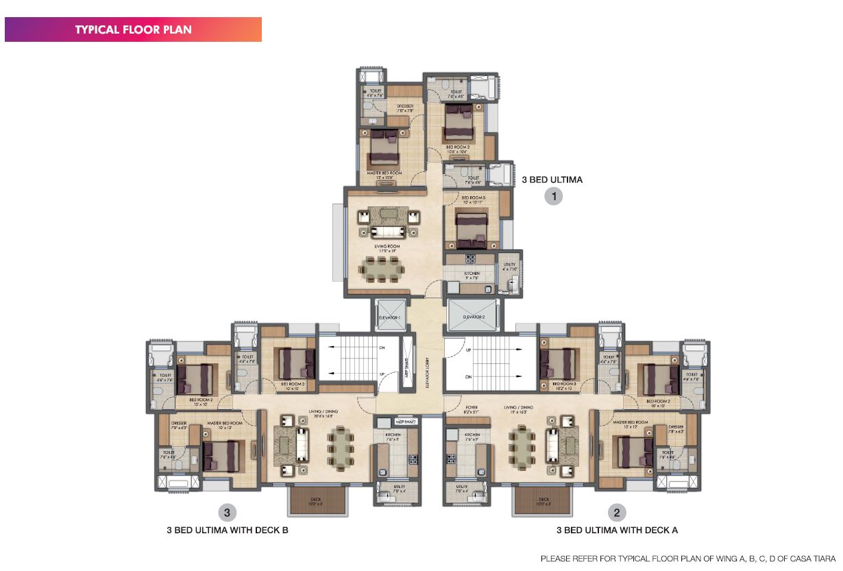 Lodha Upper Thane Typical Floor Plan Type-4