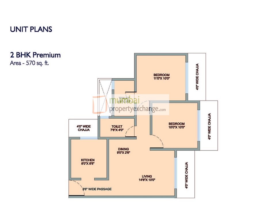 2 BHK Floor Plan
