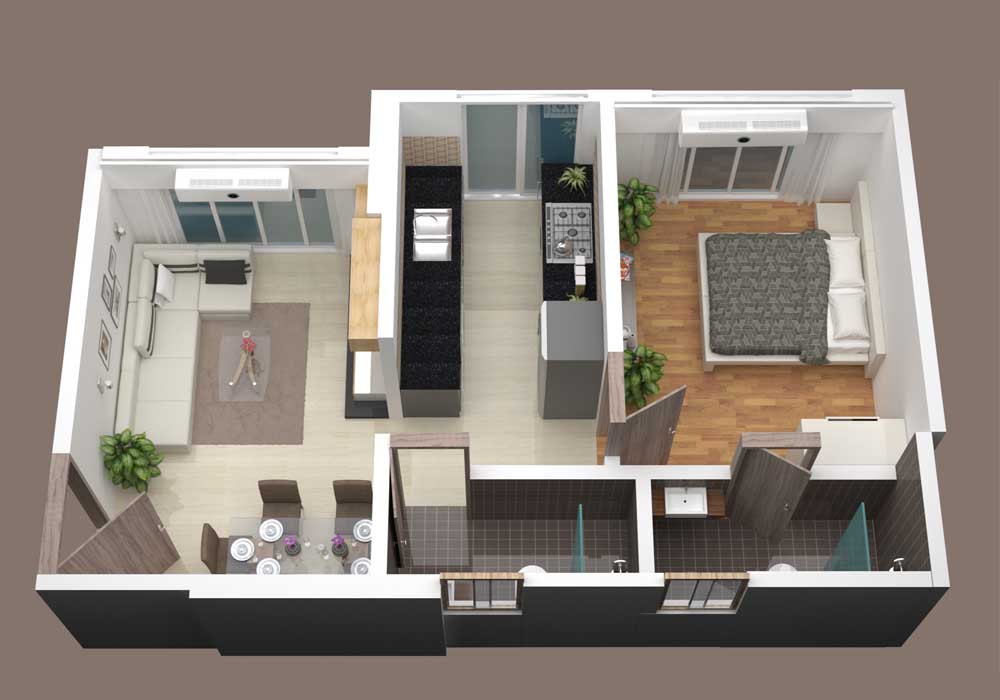 Aabiel Avenue 1BHk Plan Type-1