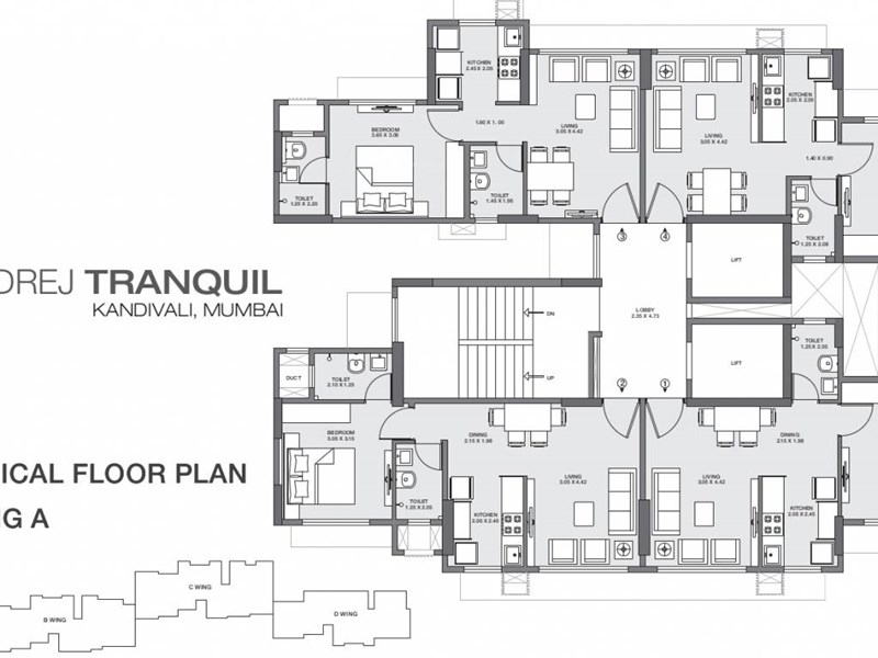 Godrej Tranquil Typical floor Plan Wing A