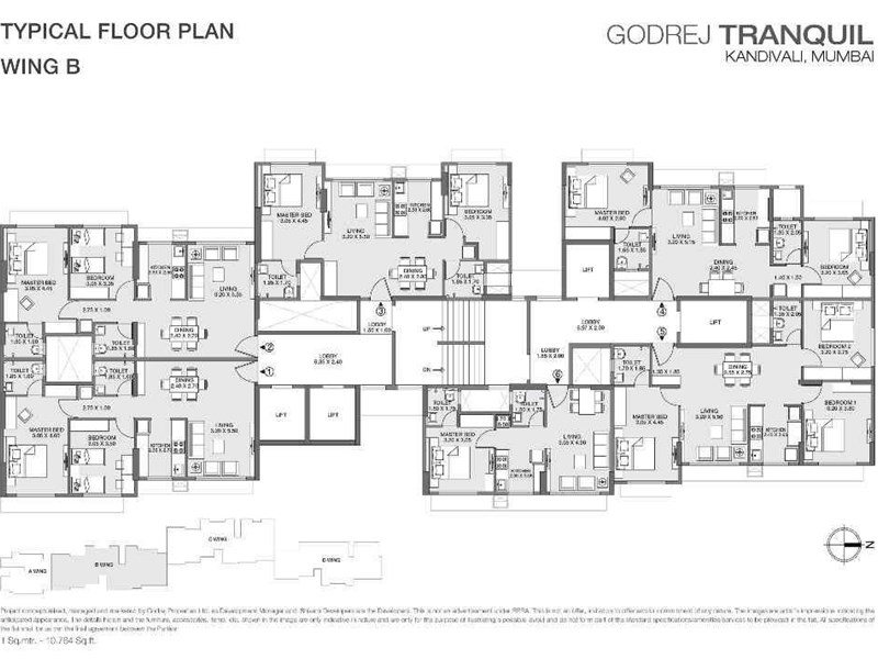 Godrej Tranquil Typical floor Plan Wing B
