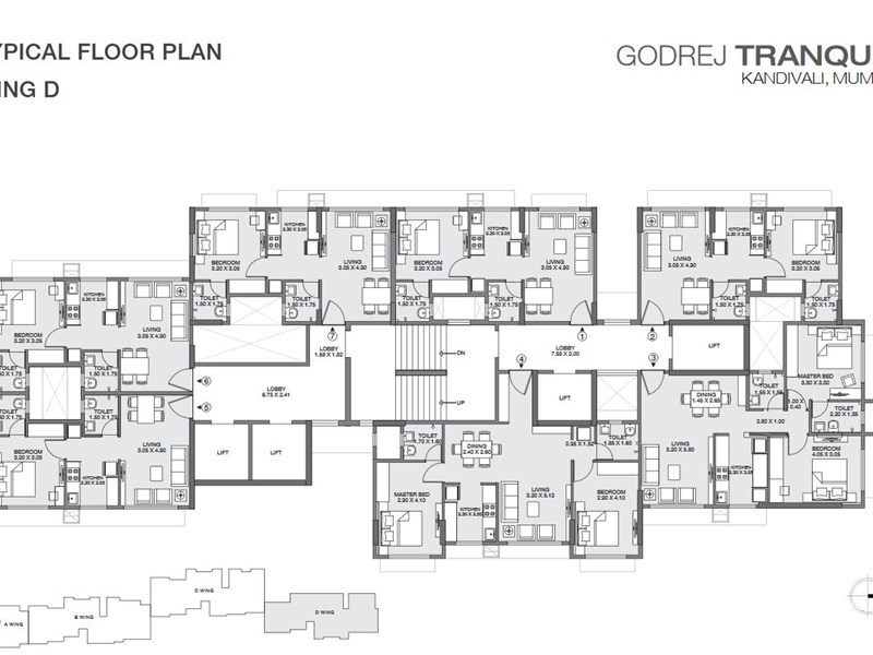 Godrej Tranquil Typical floor Plan Wing D