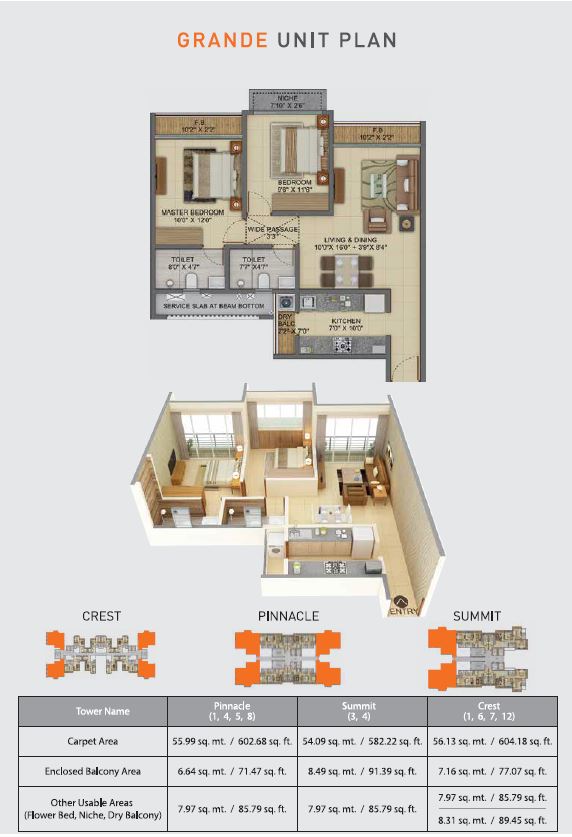 Joyville 2BHK Grande Unit Plan