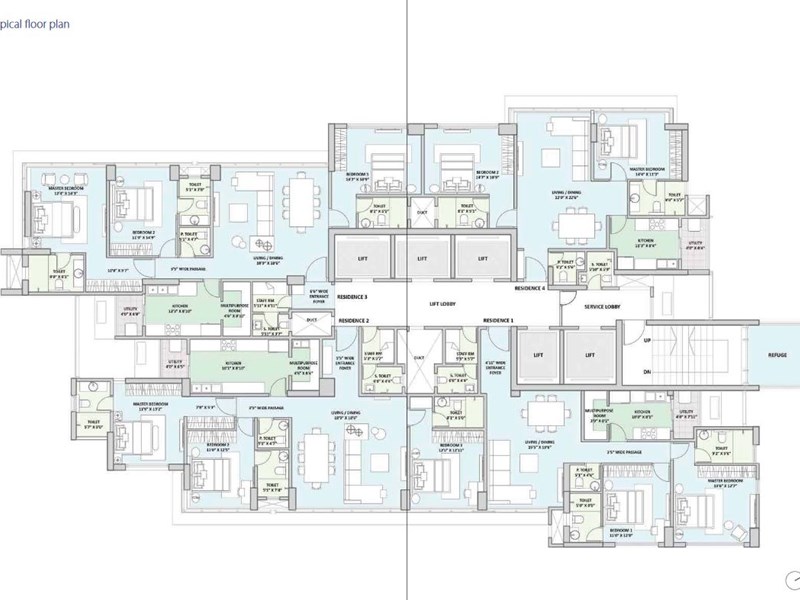 Lodha Seamont Typical Floor Plan Image
