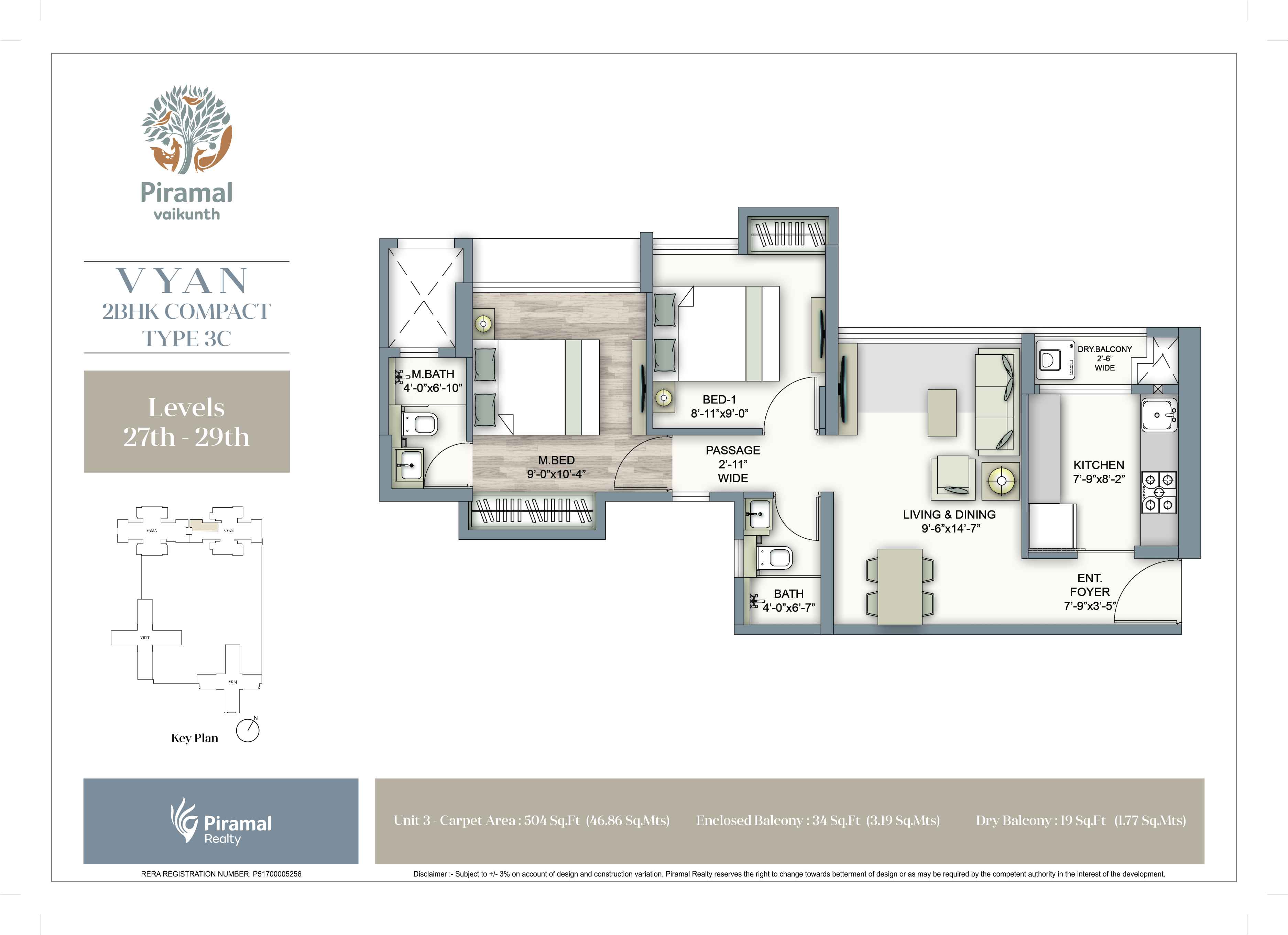 Piramal Vaikunth Vyan 2BHK Compact 3C  (27-29)