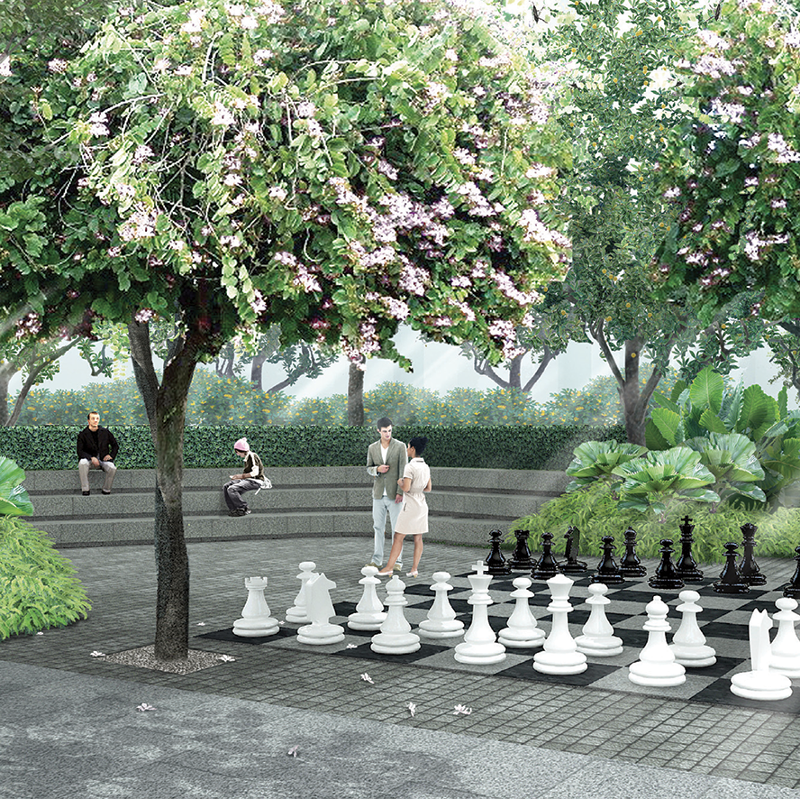 Chess garden at The Park