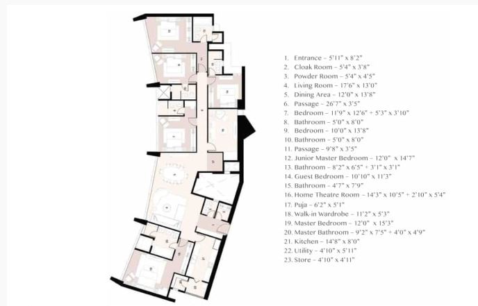 Lodha Parkside 5BHK Unit Plan