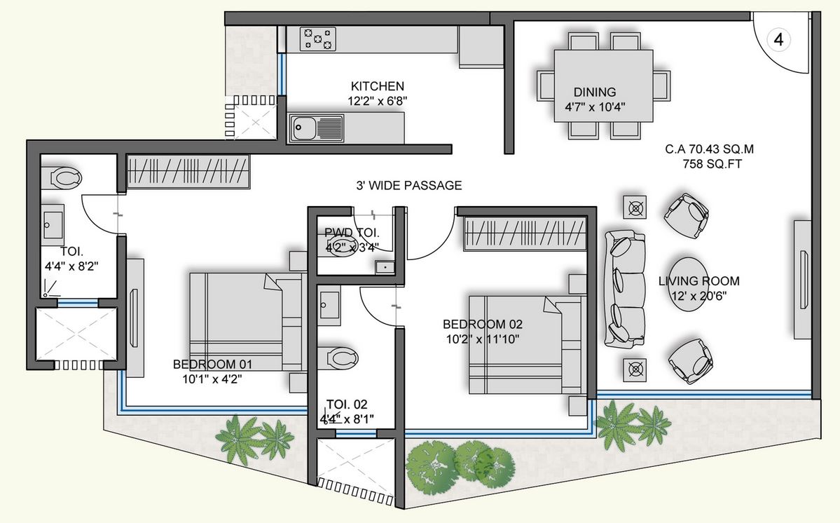 The Crest 2BHK Unit 4