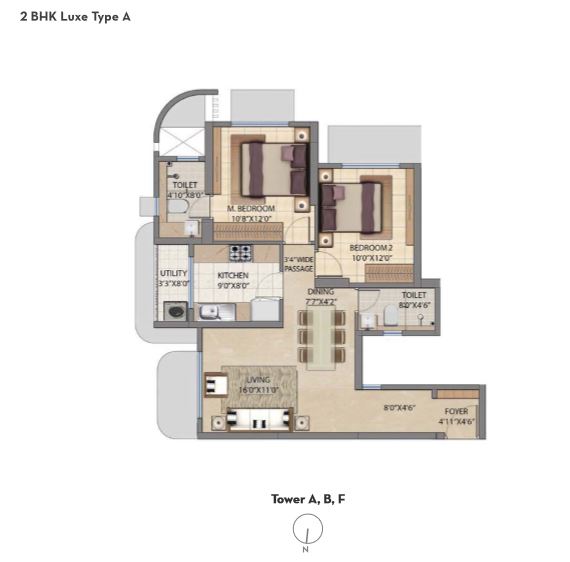 Lodha Bel Air 2BHK Luxe TYpe A