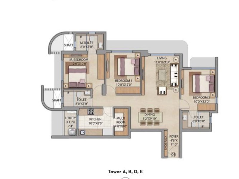 Lodha Bel Air 3BHK Luxe TYpe A