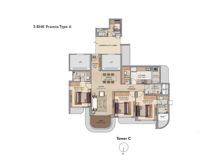 Lodha Bel Air 3BHK Premia TYpe A
