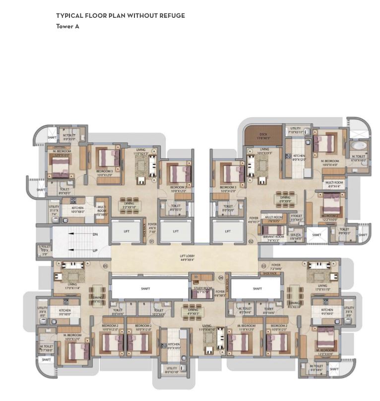 Lodha Bel Air Typical Floor Plan Tower A