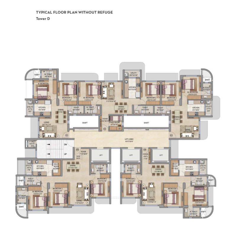 Lodha Bel Air Typical Floor Plan Tower D