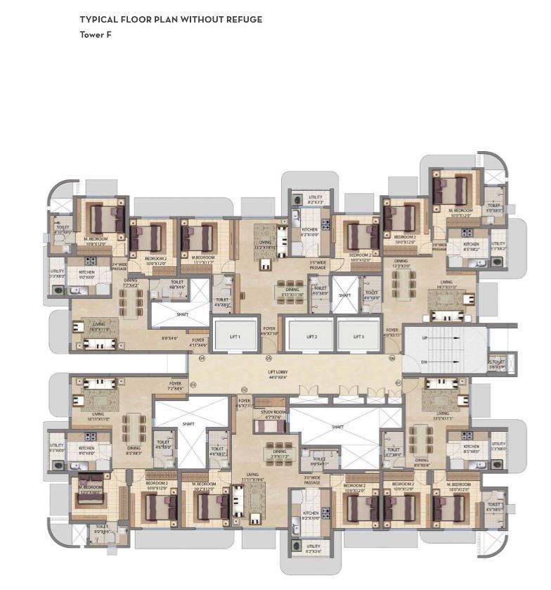 Lodha Bel Air Typical Floor Plan Tower F