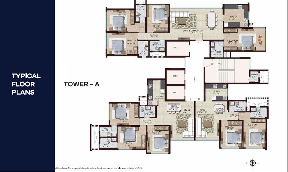 Chandak Stella Tower A Typical Floor Plan