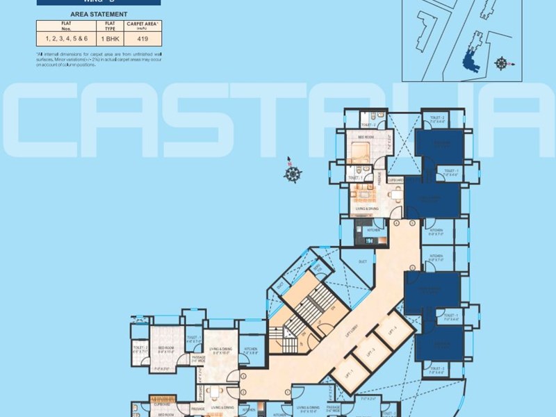 Castalia Wing B Typical Floor Plan