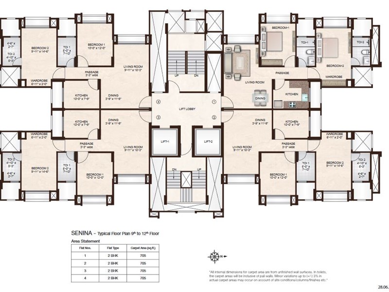 Senina Typical Floor Plan 9th-12th Floor