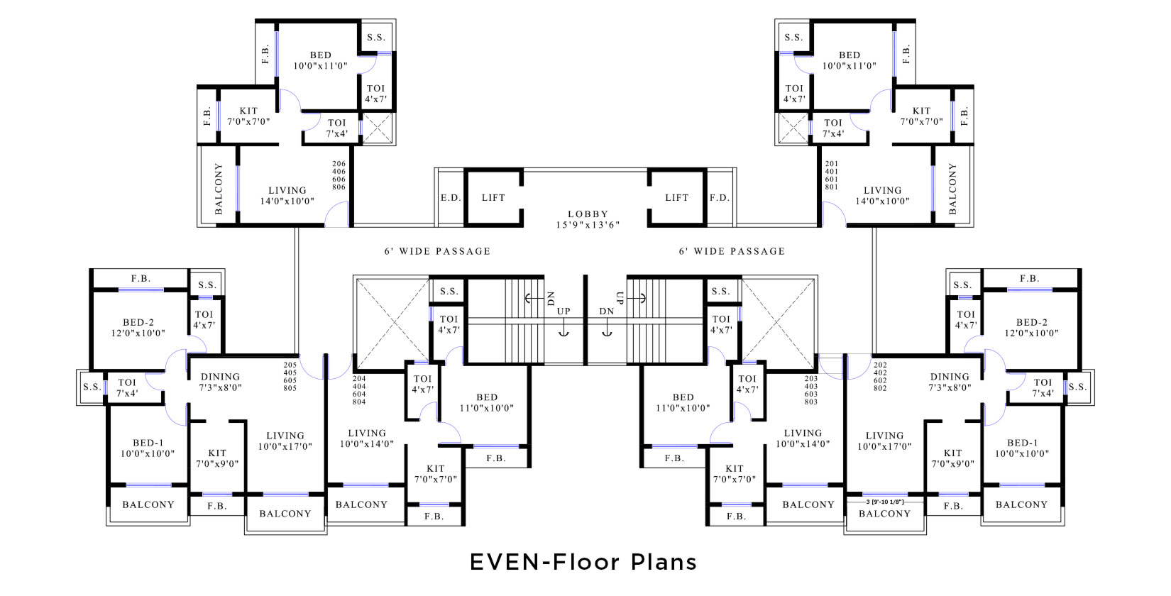 Lakhanis Royale Typical Floor Plan Even
