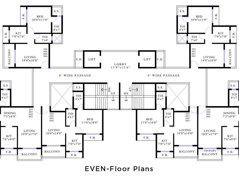 Lakhanis Royale Typical Floor Plan Even