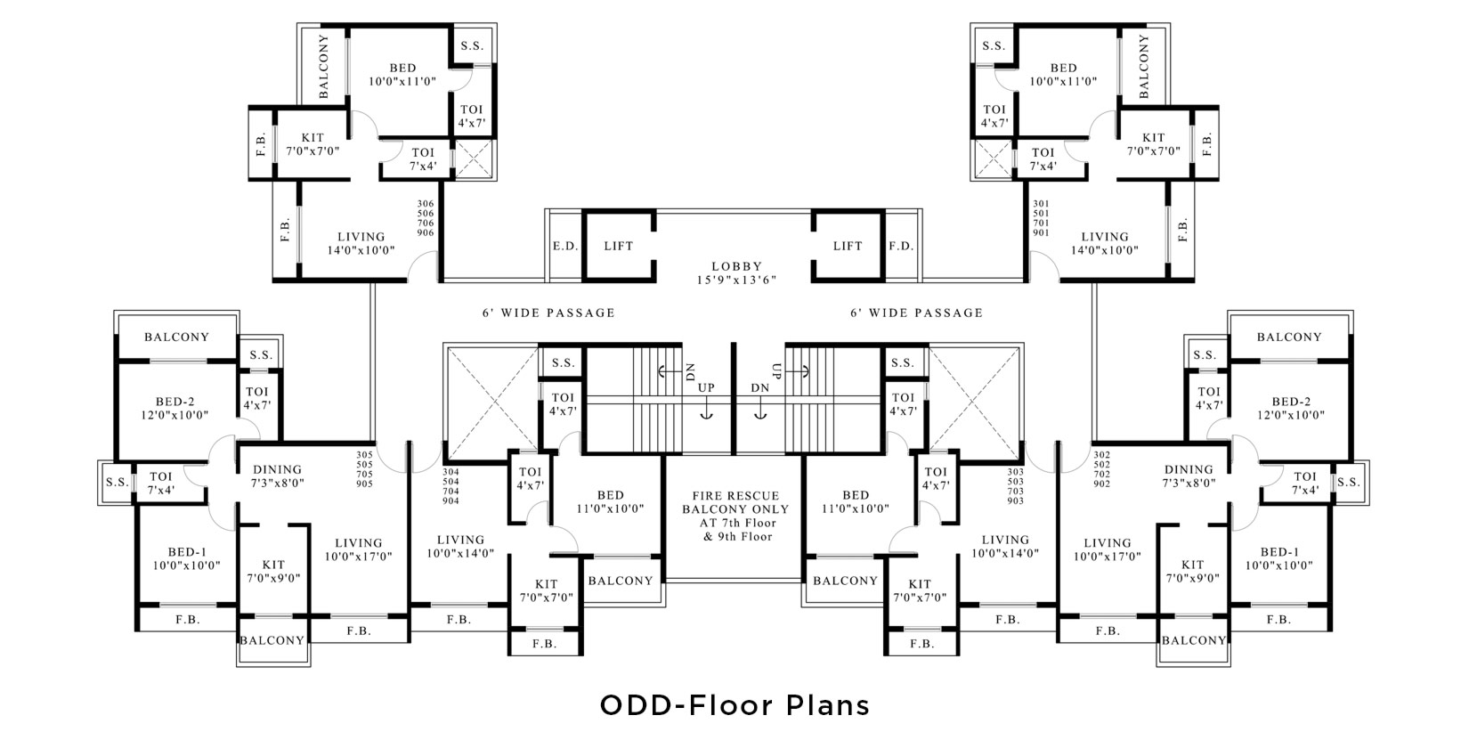 Lakhanis Royale Typical Floor Plan Odd