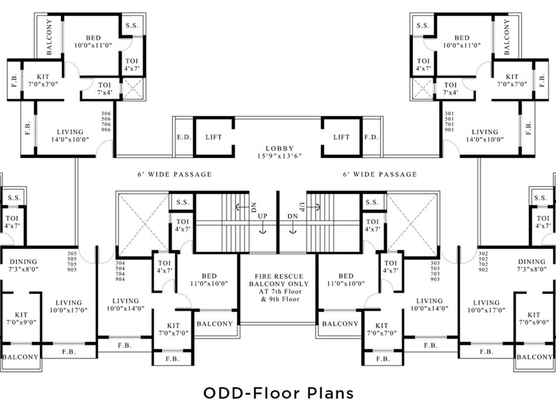 Lakhanis Royale Typical Floor Plan Odd