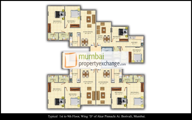 Flat on rent in Akar Pinnacle, Borivali East