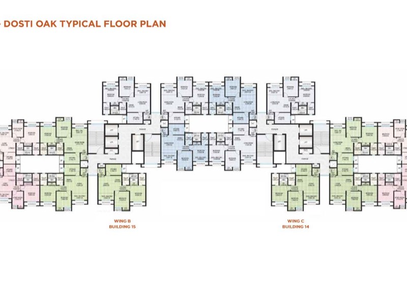 Dosti West County-Dosti Oak Typical Floor Plan