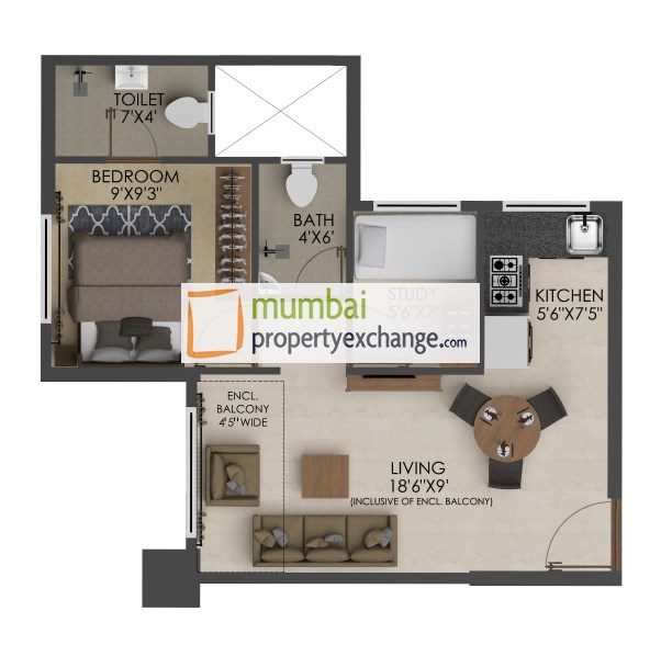 Floor Plan 2BHK
