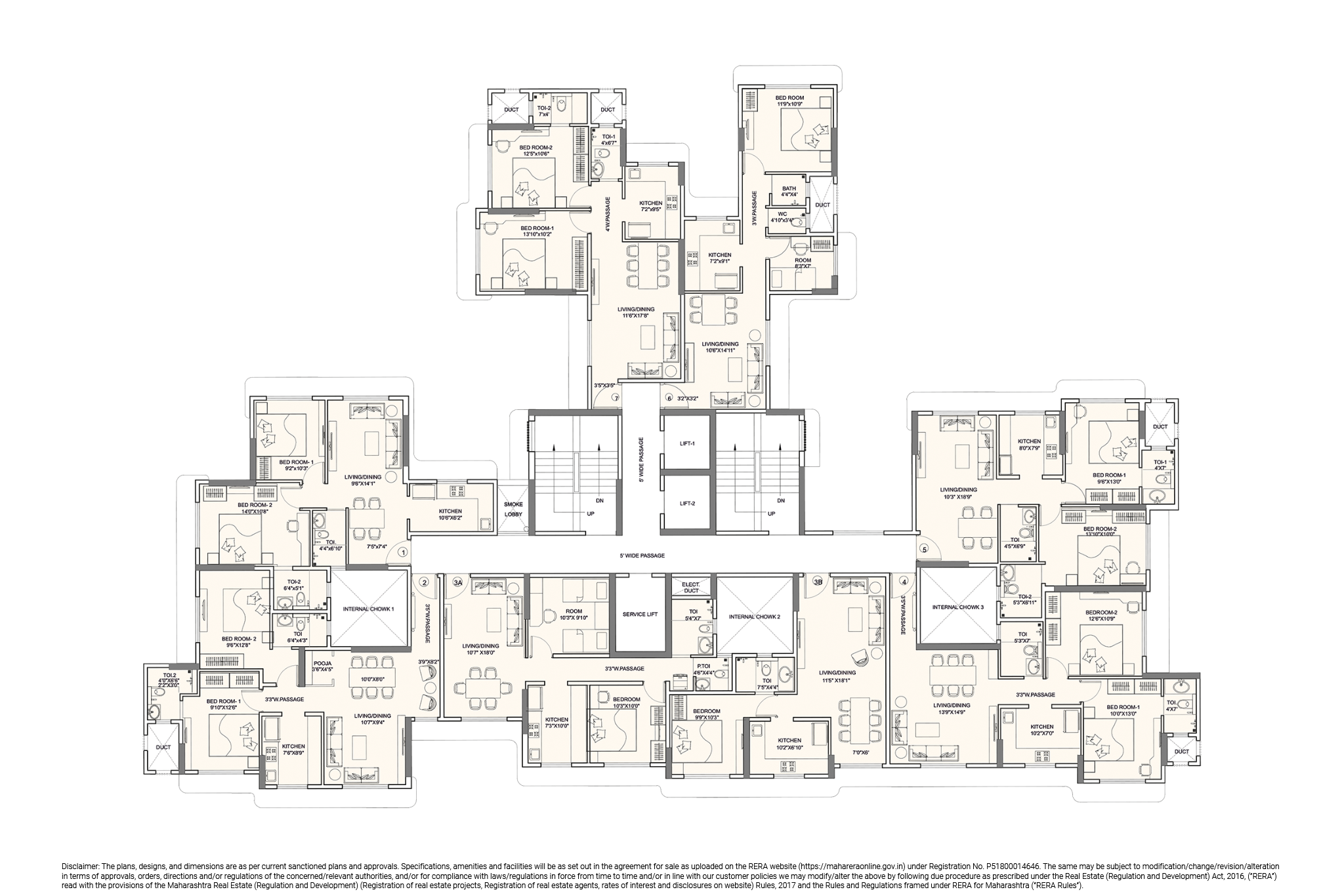 Sunteck Gilbird 10th-12th Floor Plan
