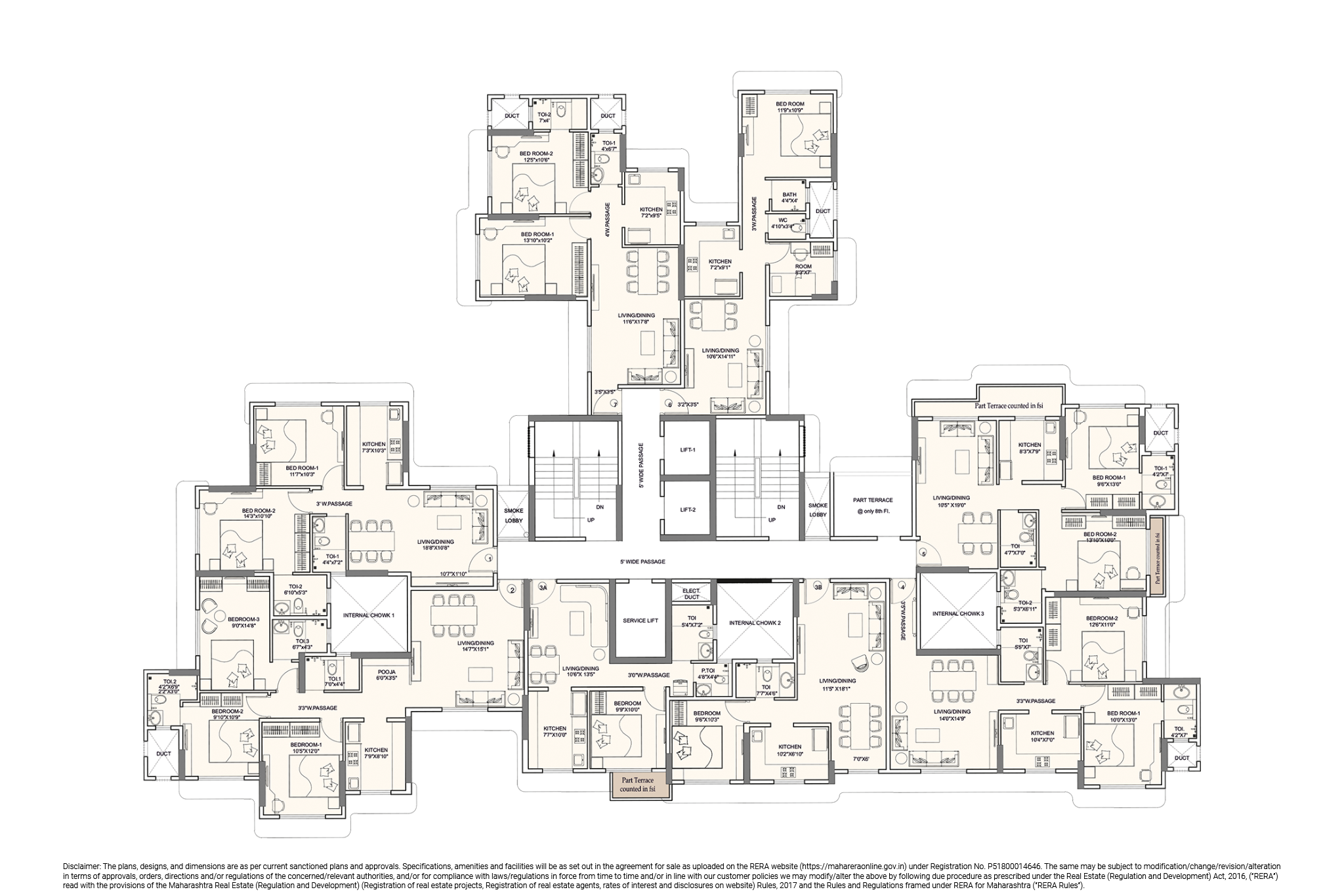 Sunteck Gilbird 8th Floor Plan
