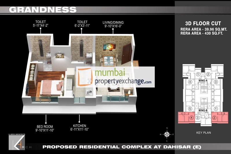 Flat on rent in Grandness, Dahisar East
