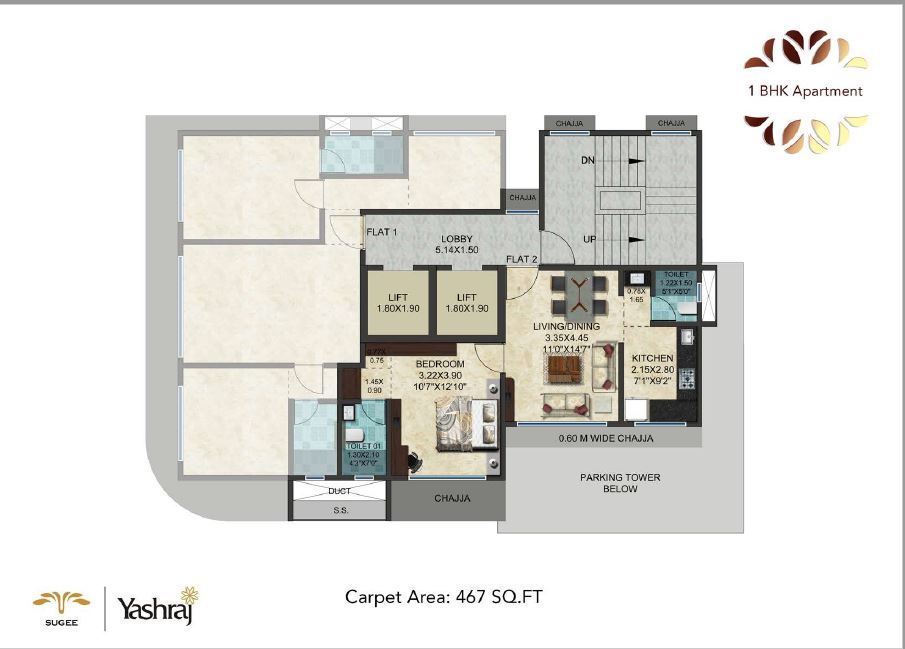 Ganesh Niwas 1BHK Plan