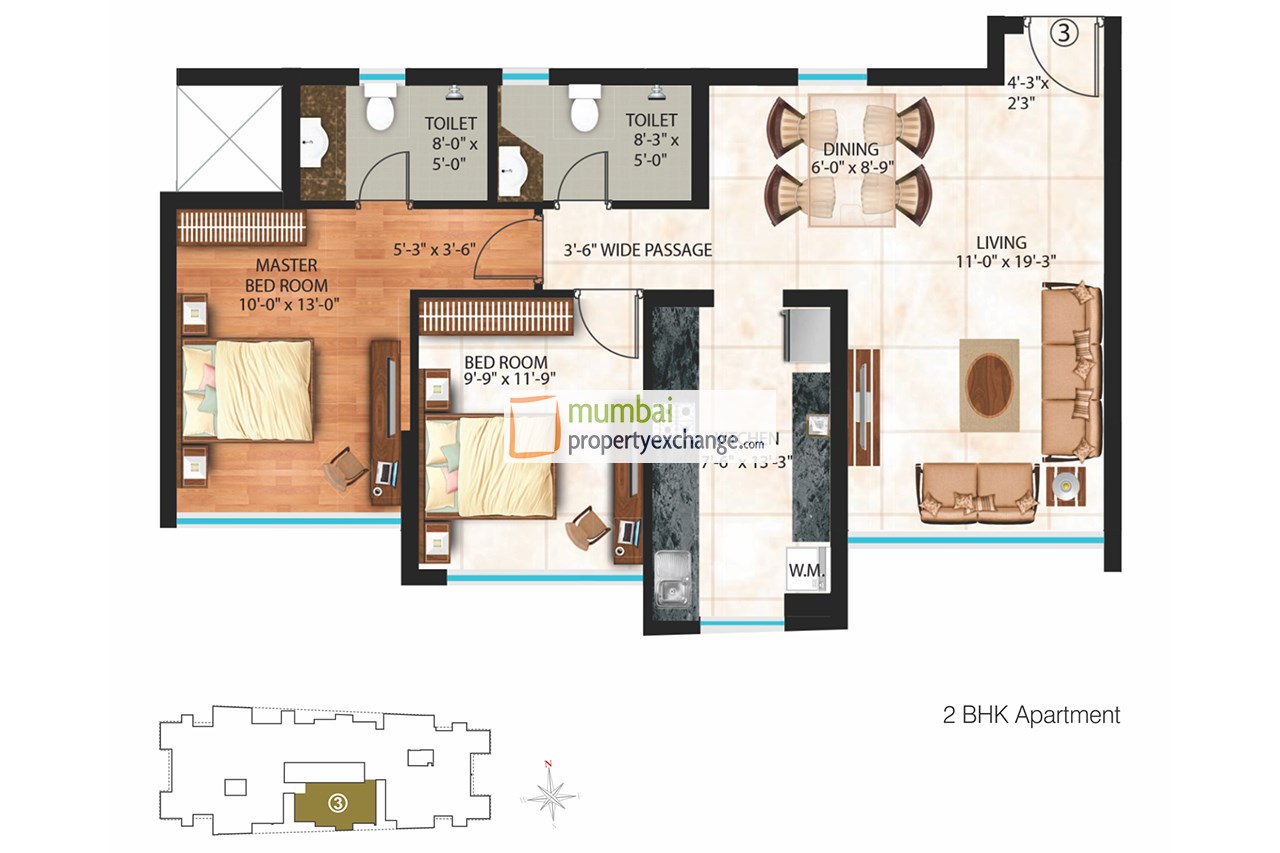 Flat on rent in Serenity Heights, Andheri East