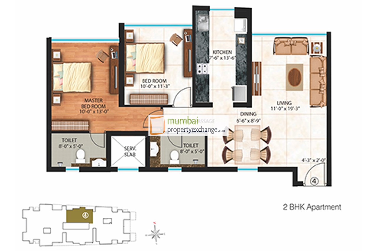 Flat on rent in Serenity Heights, Andheri East
