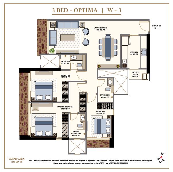 Avighna IX 3BHK Optima W3