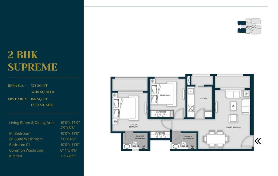 15 Aaradhya High Park 2BHK Supreme Plan Wing C