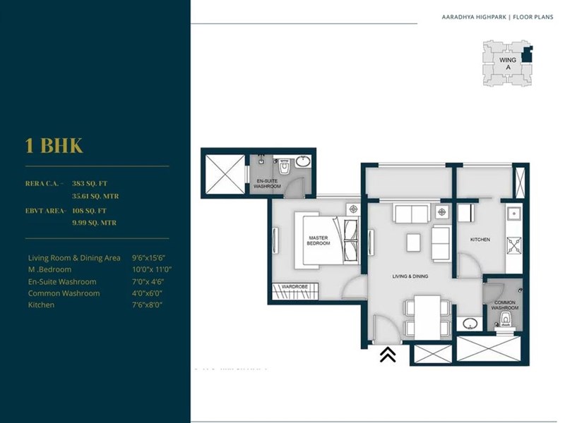 4 Aaradhya High Park 1BHK Plan Wing A
